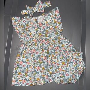 Floral Baby Dress with Headband